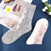 Women Transparent Thin Glass Silk Boat Socks Jacquard Short Sock Crystal Sock Ankle Socks Socks