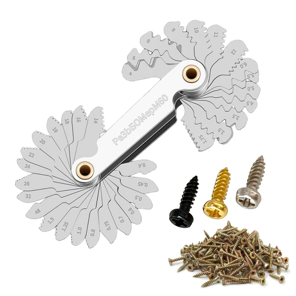 Thread Gauge Set 40Piece Screw Gauge Suitable For Industrial Measurement And DIY Projects Precise Industrial Measurement