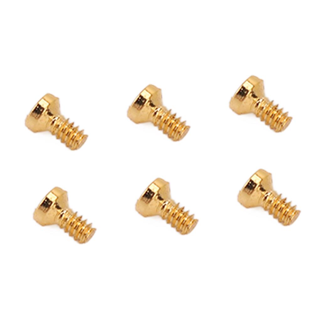 6 ks Šroub na zadní kryt hodinek Profesionální Křemenné hodinky Zadní pouzdro Drážkovaný šroub Náhradní díly Příslušenství Zlatý