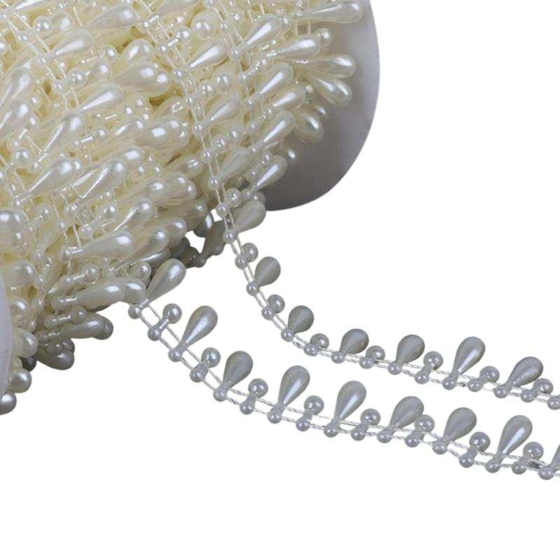 Artificial Pearls String Beads Chain for Wedding Decoration Imitation Pearls String Beads for Craft Candle Bouquets