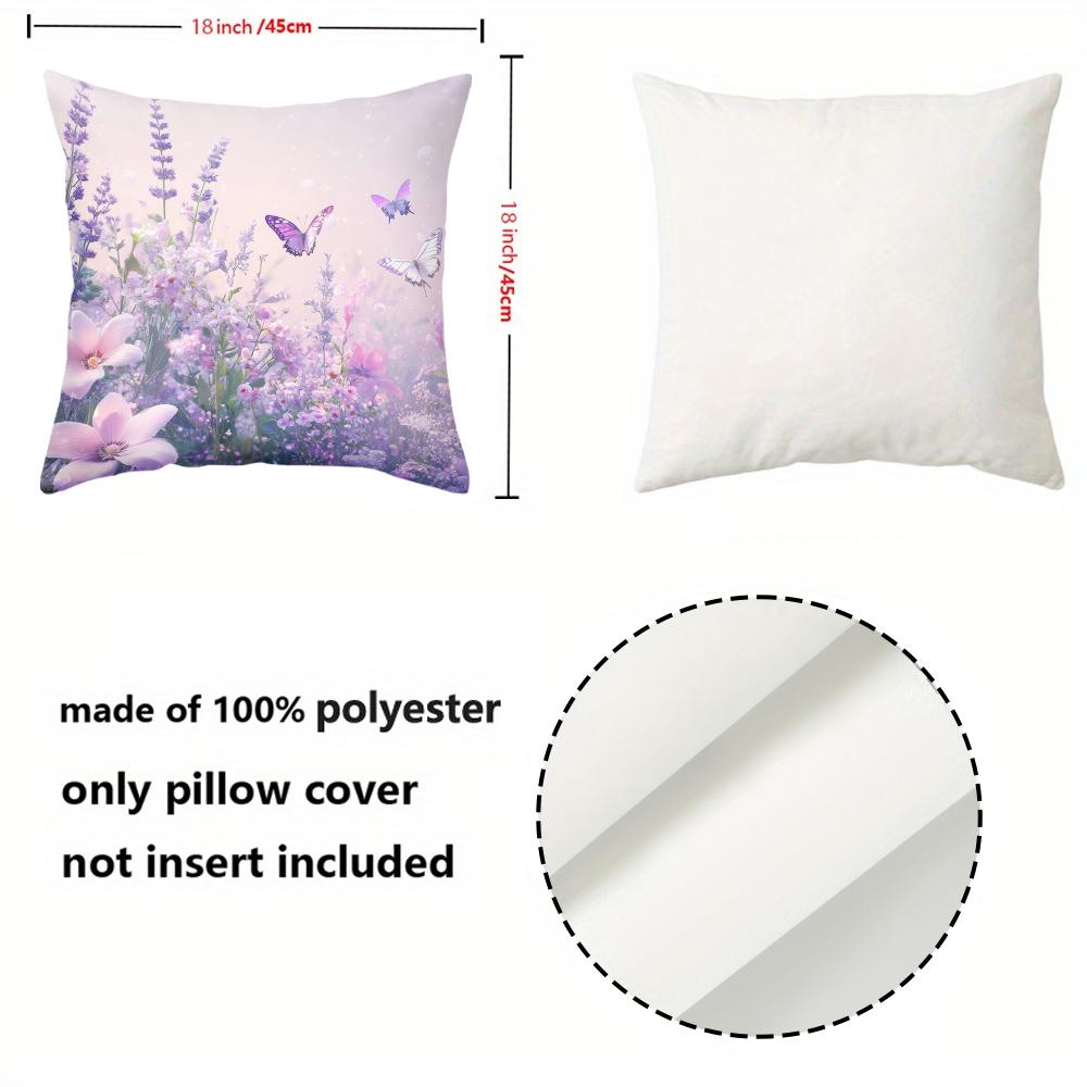 Lavender Roses And Butterflies Patterned Decorative Pillows Polyester pillowcase, sofa decorative cushion cov Headboard Pillow