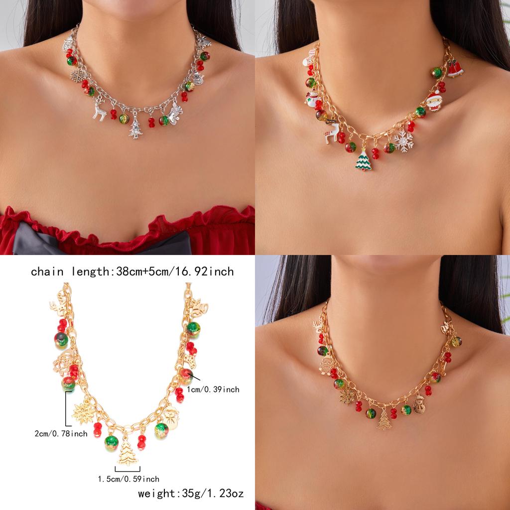 Cute Snowman Christmas Jewelry With Alloy Pendant For Holiday Gift