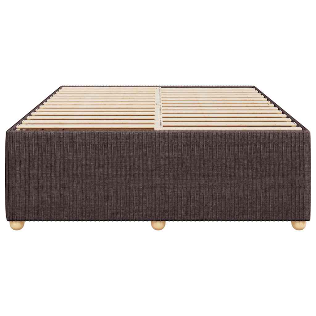 Bed Frame Without Mattress Dark Brown 140 X 190 Cm Fabric