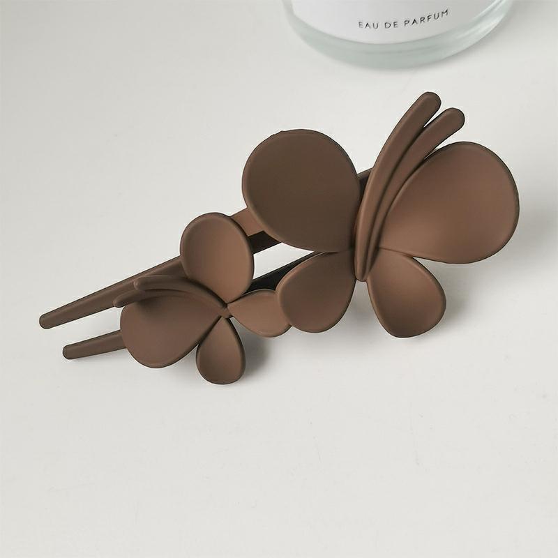 Flower Hair Clips Fashion Matte Black Floral Hairpins Hair Claw Clips Non-Slip Hair Clamps Grab Elegant Hair Accessories