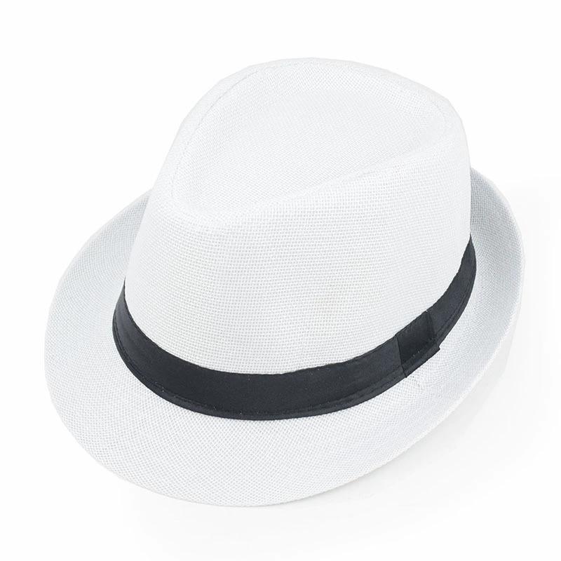 New Summer Linen Fedora Jazz Hat British Style Unisex Straw Hat Beach Sun Hat Sun Protection Korean Style Sun Hat