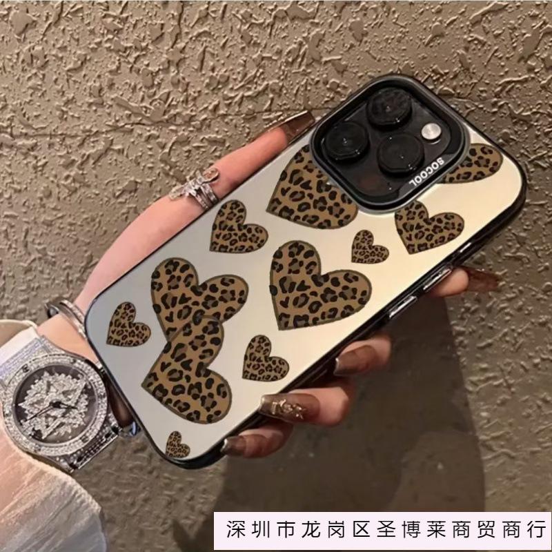 Love Leopard Print Is Suitable for Apple 15Promax Mobile Phone Case iPhone16Pro New 14 Cute 13Pro Premium.