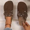 Faux Leather Cork Footbed Clogs for Women Memory Foam Arch Support Platform Slippers Women's Slip-ons Mules Potato Shoes Vegan Suede Clogs Sandals