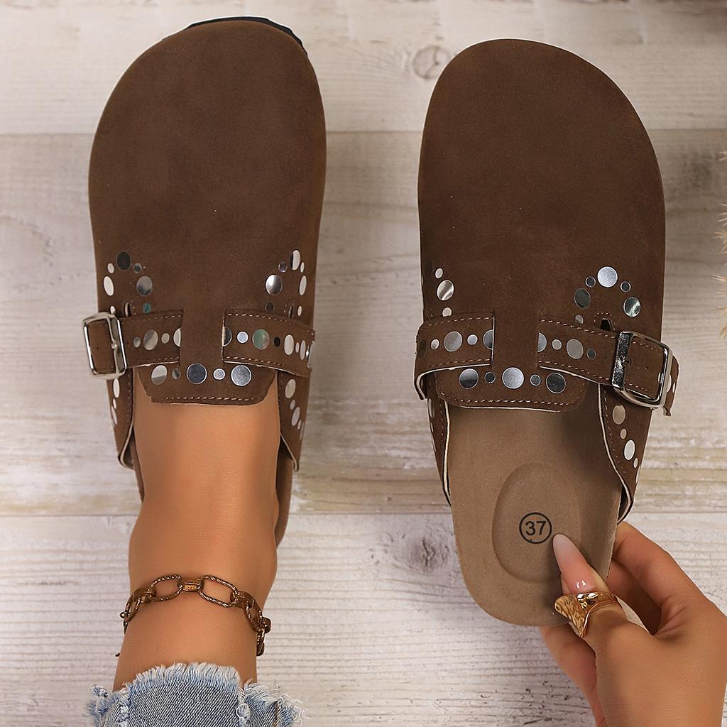 Faux Leather Cork Footbed Clogs for Women Memory Foam Arch Support Platform Slippers Women's Slip-ons Mules Potato Shoes Vegan Suede Clogs Sandals