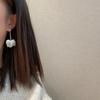 Korean Popular Women's Earrings Bow Love Pink Girly Earrings Micro-set Cubic Zirconia Long Shiny Dangle Earrings Wholesale