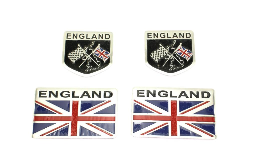 speed mao Car UK UK Flag Emblem Aluminum Sticker 2 Types 4 Pcs Set