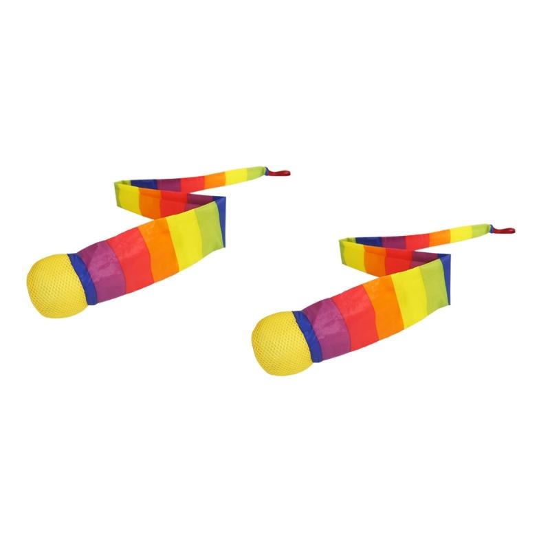 Rainbows Comets Ball Soft Tail Throwing Receiving Ball Cheerleading Streamers Ball For Kid Sensory Training And Team Game