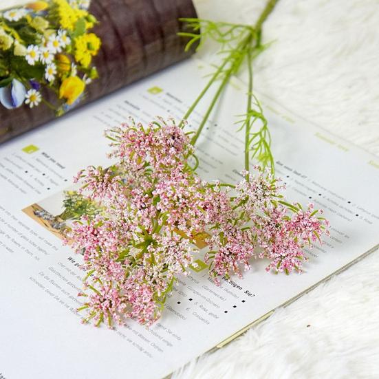 Fiore di pizzo artificiale Vivido fai da te di lunga durata Durevole Fiore di pizzo artificiale bianco/verde/giallo/rosa per la casa