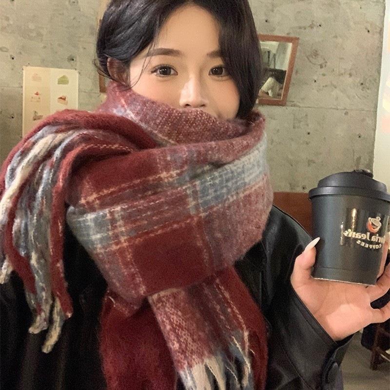 New Mohair Maillard Scarf Autumn and Winter Korean Premium Versatile Imitation Cashmere Warm Shawl