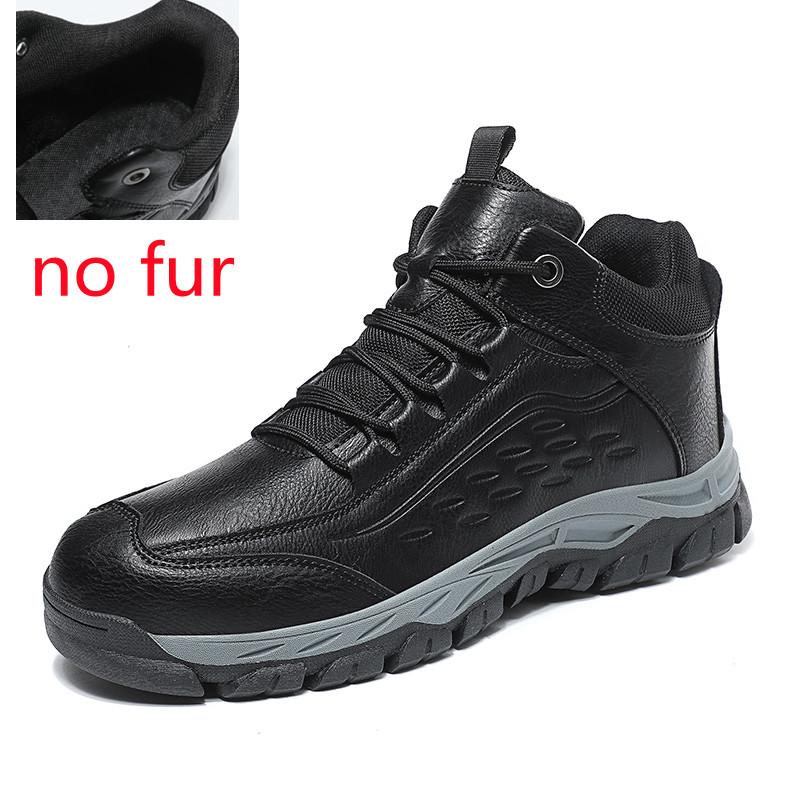 FashionMen Winter Snow Boots Lace Up Fashion Waterproof Leather Sneakers Plush Warm High Top Men's Ankle Boots Outdoor Men Hiking Boots