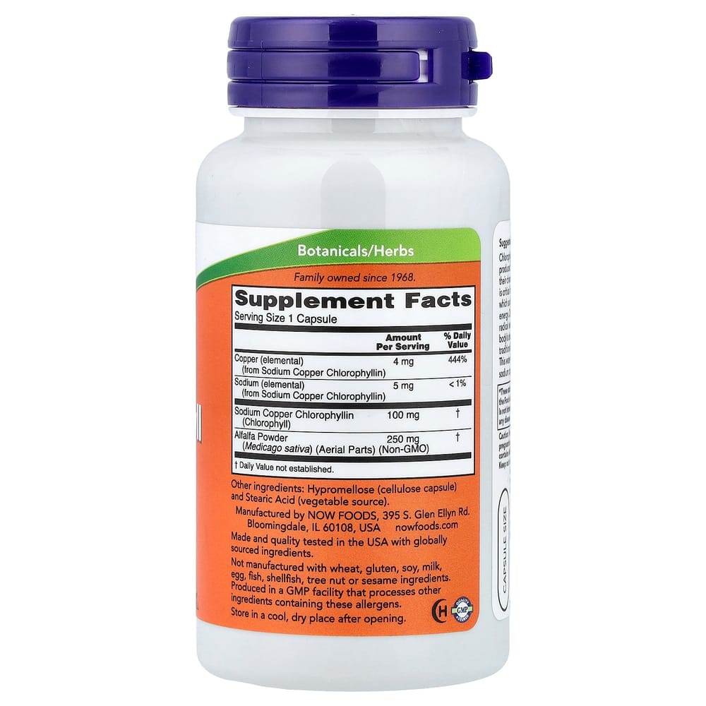 Now Foods Chlorophyll 100mg Veg Capsules 90 Count
