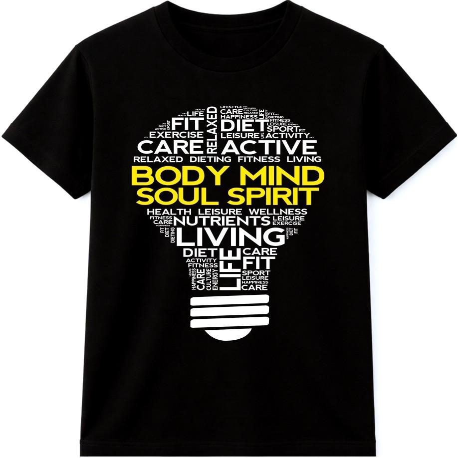 Mind Body Spirit T Shirt Yoga Meditation Fitness Wellness Graphic Tee S