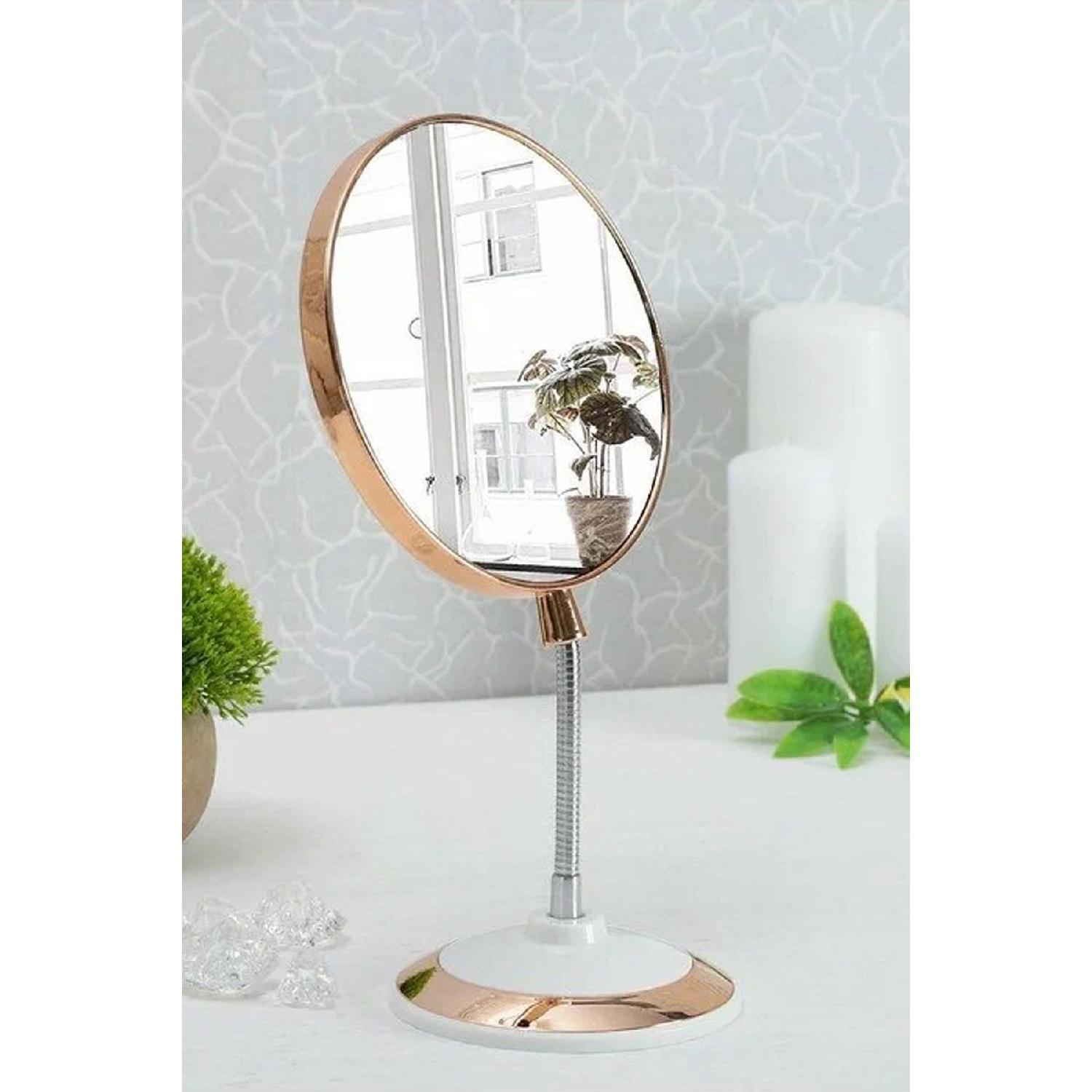

Magnifying Double-sided Tabletop Portable Flexible Rotatable Bendable Round Makeup Mirror