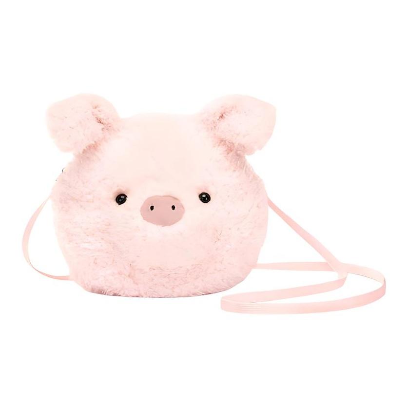 

JELLYCAT Farm Animal Collection Crossbody Piglet Bag, Pink Dolls Plush Doll 19cm Height Box Not Included