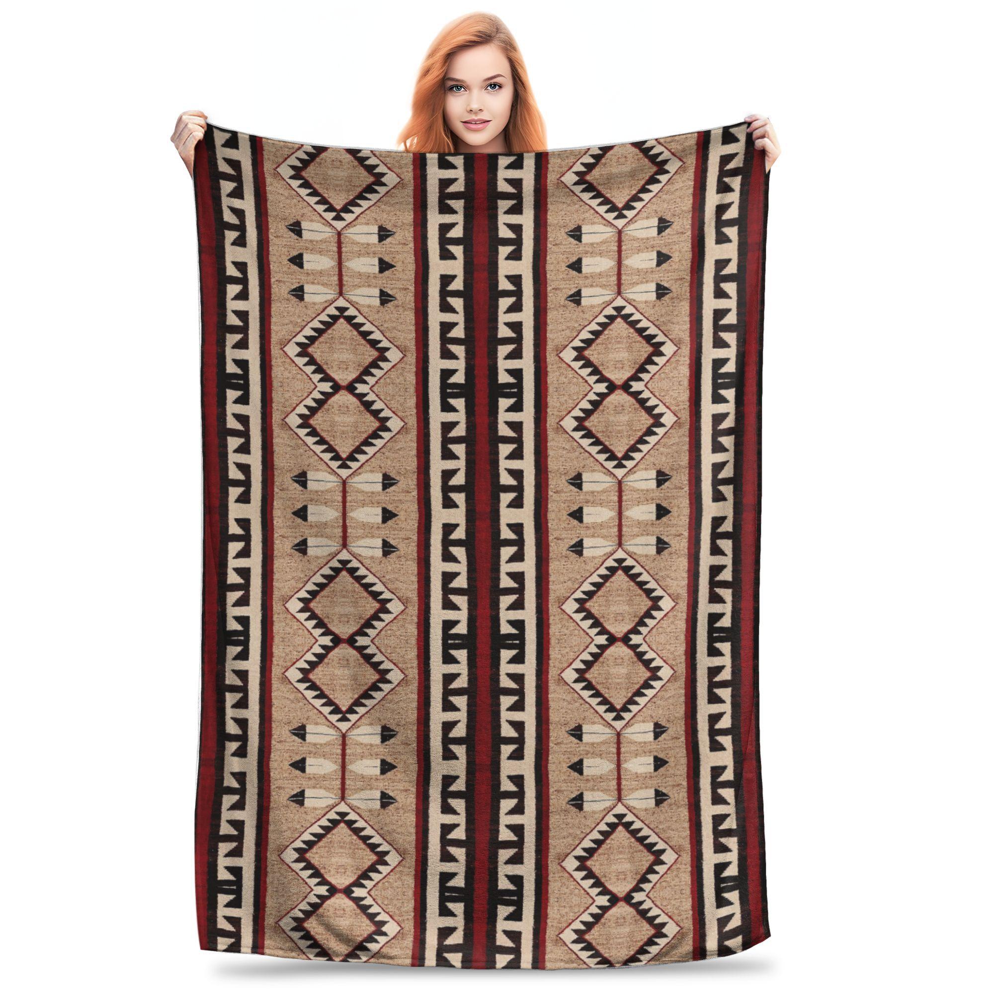 

Navajo Tribal North American Sun Mountain Design Blanket Multi-function Flannel Sofa Throw Blanket for Bedroom Throws Bedspread 80x120cm