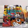 1PC Cartoon Characters Collage Custom Name Patterned Flannel Blanket Suitable For All Seasons For Home Decor Warmth And Comfort Gifts Holiday Present