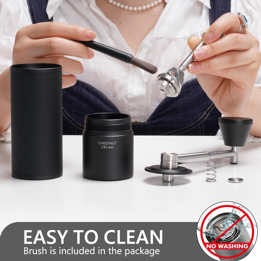 TIMEMORE C3S Max Coffee Grinder Manual Folding Handle Time More Capacity 30g CNC Stainless Steel Conical Internal Adjustable Double Bearing