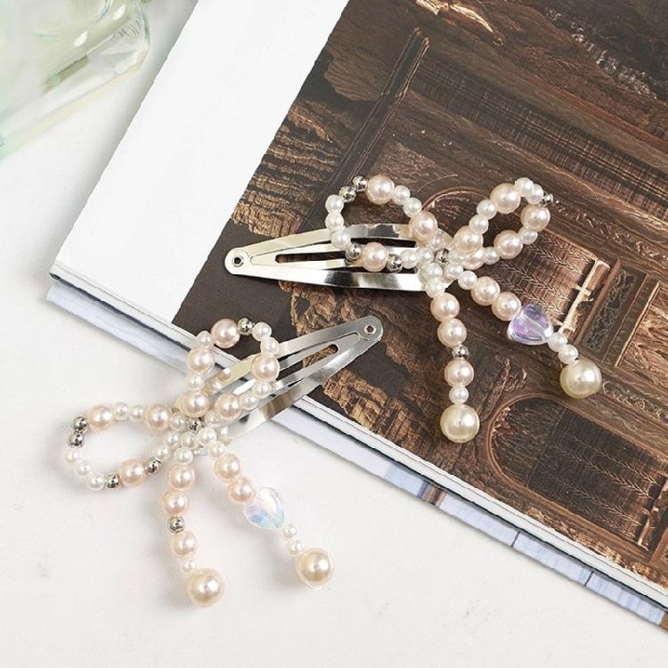 Hair Clip for Women Fashion Pearl Bowknot Side Clip Headdress Hair Accessories