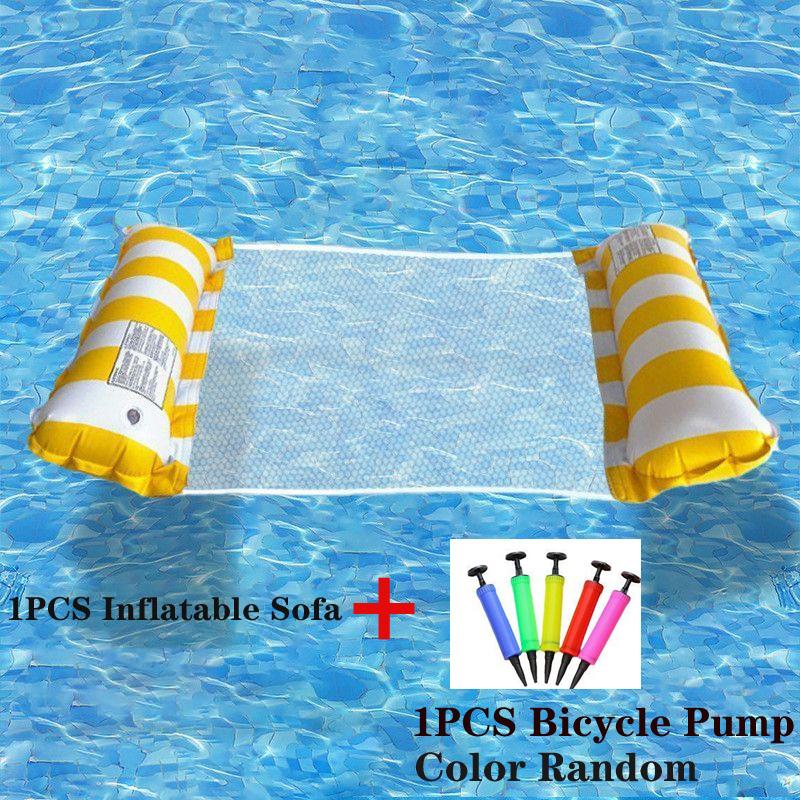 Summer Inflatable Foldable Floating Row Swimming Pool Water Hammock  PVC Air Mattresses Bed Beach Water Sports Lounger Chair