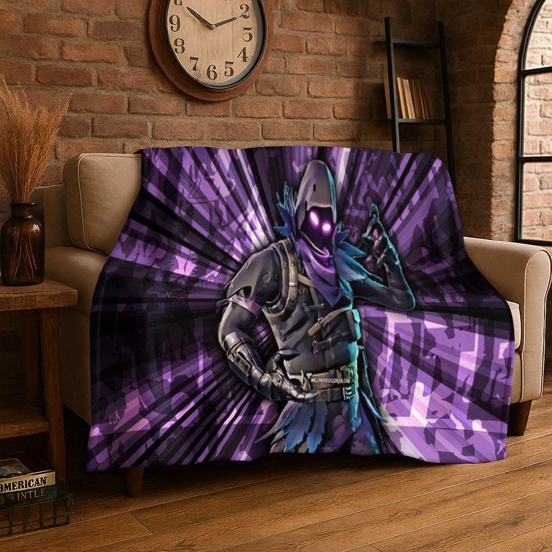 Classic F-Fortnite Game Cartoon Flannel Throw Blanket,Warm Cozy Blanket for Bed,Couch,Sofa,Bedroom,Living Room,Travel,Camping
