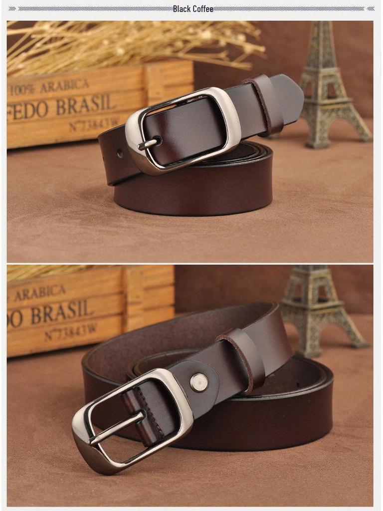 Plus Size Women's Genuine Cowhide Leather Belt - Casual and Versatile.