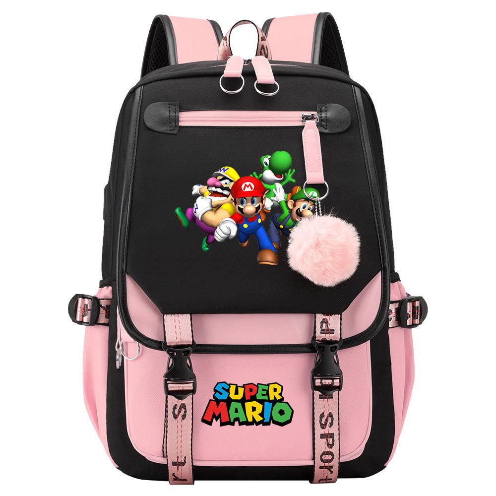 Super Printed Usb Teen Student School Bag Men'S And Women'S Casual Webbing Flip Backpack
