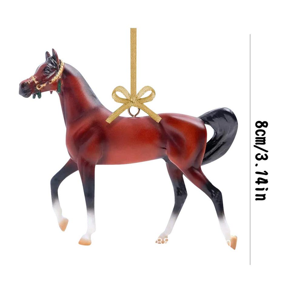 2D Acrylic Horse Christmas Ornaments Hanging Crafts Christmas Tree Horse Pendant Ornaments Party Supplies 2025 Xmas Navidad