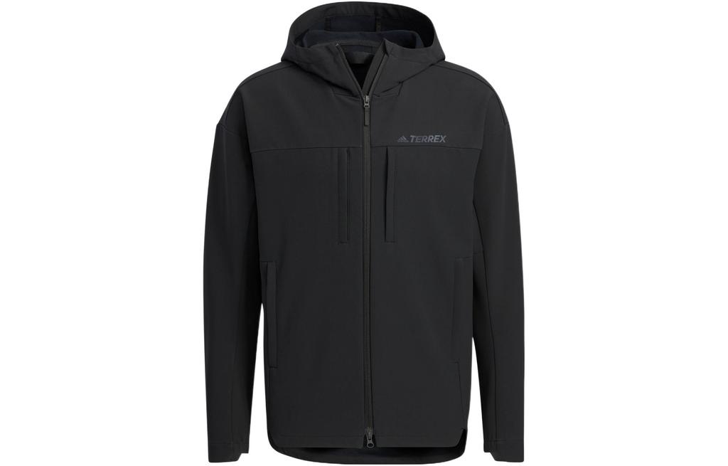 Men's Adidas Jackets Unisex Black Hooded Moderate Other