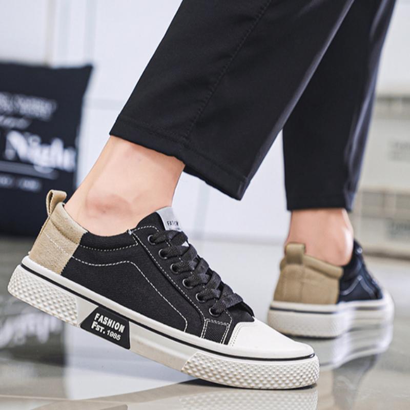 Four Seasons Fashion Street Canvas Sneakers Men's Low-top Lace-up Flats Casual Shoes