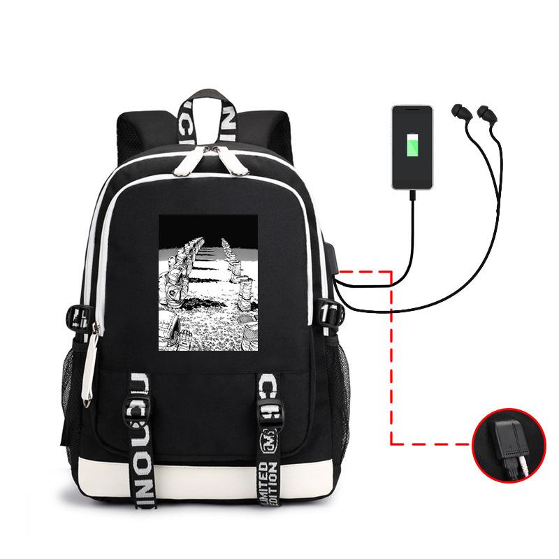 

Аниме Рюкзак Человек-бензопила Большой вместимости USB Сумка для компьютера Студенческий школьный рюкзак He is a size 19.