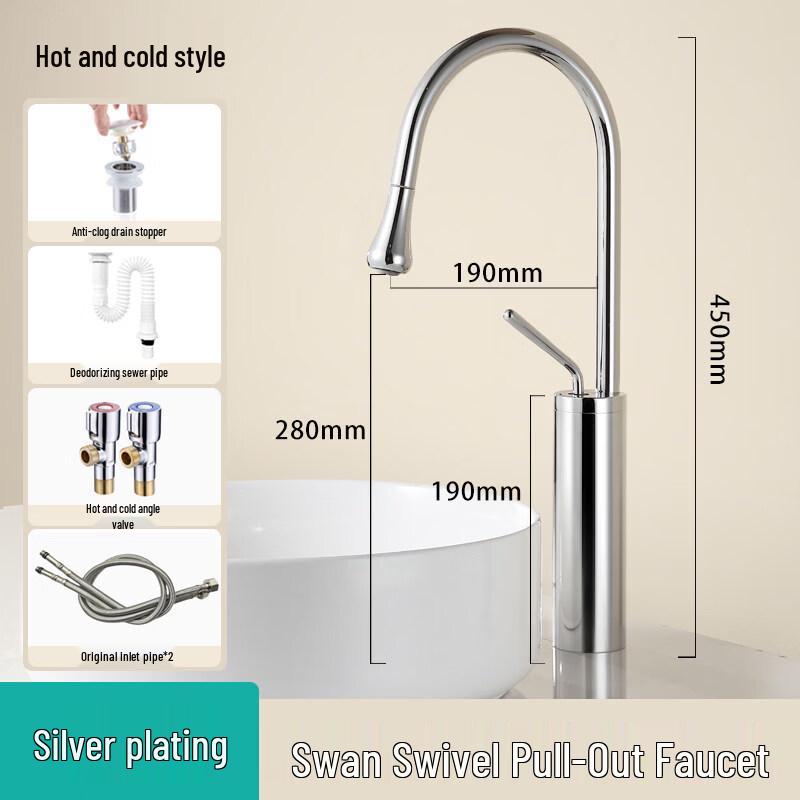 TLXT Pull-Out Swan Kitchen Faucet