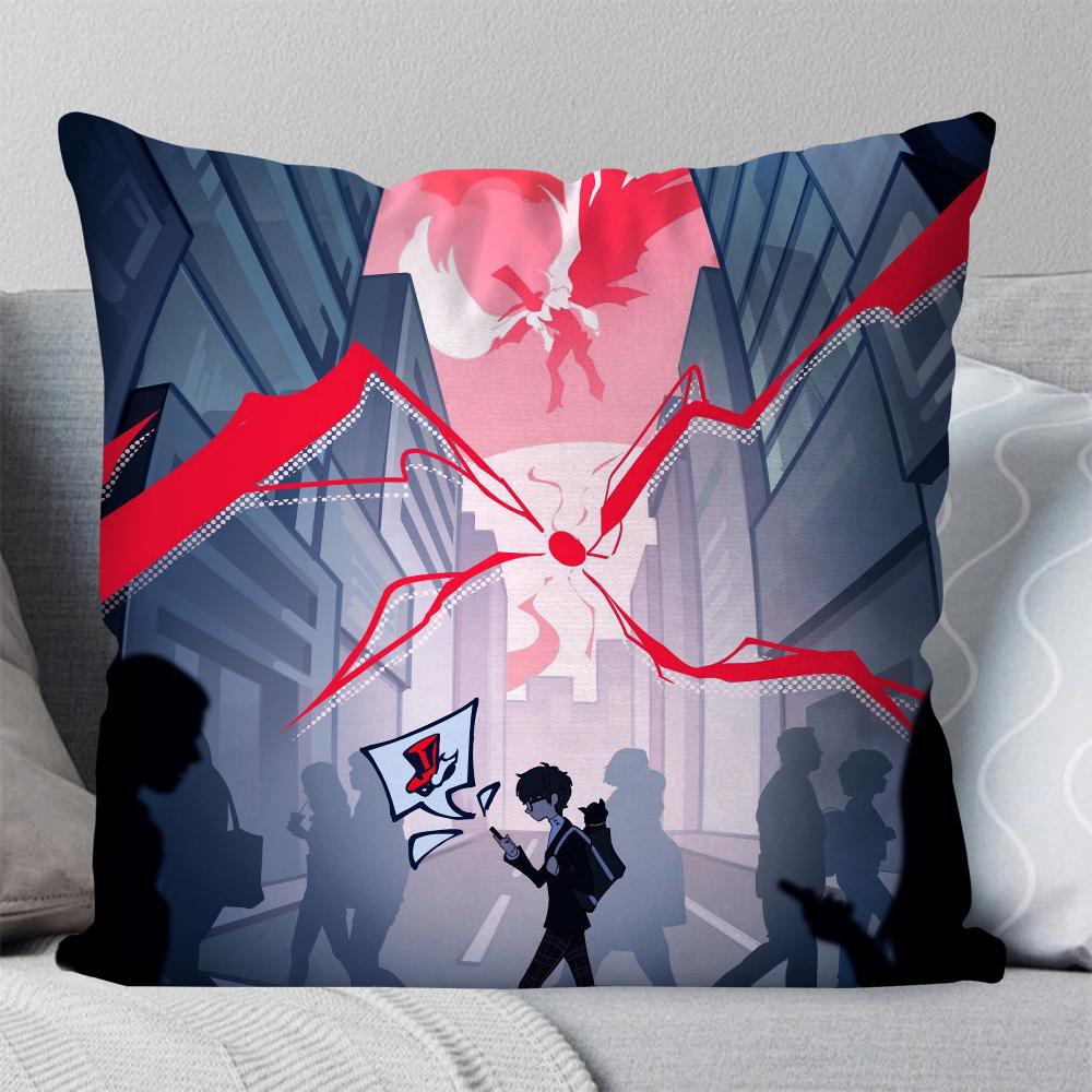 P-Persona 5 Role Playing Game Pillow Case Square Pillow Bedroom Sofa Leisure Comfortcushioncar Living Room Home Decoration 40X40
