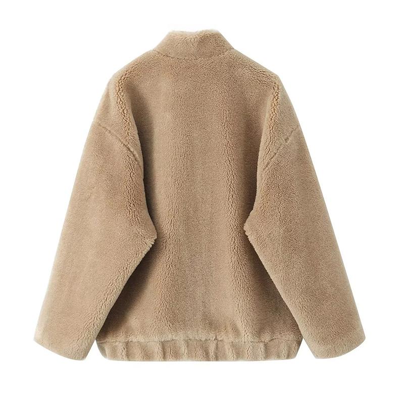 2026 Fall and Winter Women's Comfortable Casual Lazy Style Loose Fleece Pilot Jacket Coat