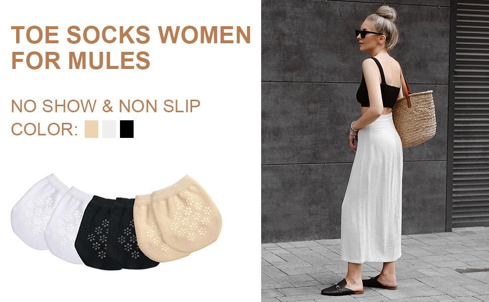 Women's Mules Toe Socks, Half Socks for Clogs