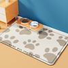 Cute Dog PAWS Feeding Pad Absorbent NonSlip Quick Dry Dog Bowl Mat for Messy Food Water Spills Durable Families with Pets Gifts