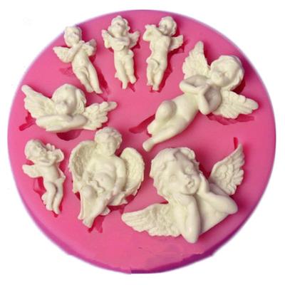 Silicone Mold Angel Baby Pink Chocolate Candy Molds Fondant Cake Decorating Tools Baking Moulds