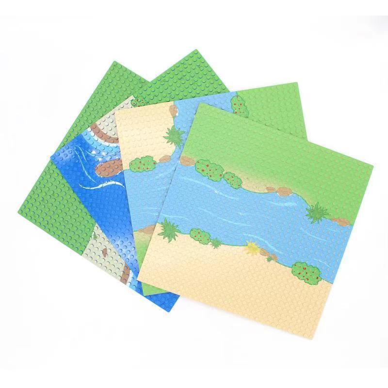 Wucifang Bags Light 1Pc 32X32 Timeless Blocks Parts Baseplate Building Blocks Jungle Forest Ocean Base Board Add-Ons Christmas Present Playthings Ideal For Children