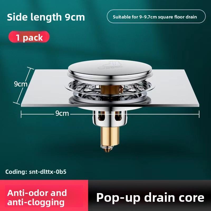 

Stainless Steel Anti-odor Floor Drain with A Foot-mounted Bouncing Floor Drain Core, A Must-have for Preventing Backflow of Odor In Sewers 9*9