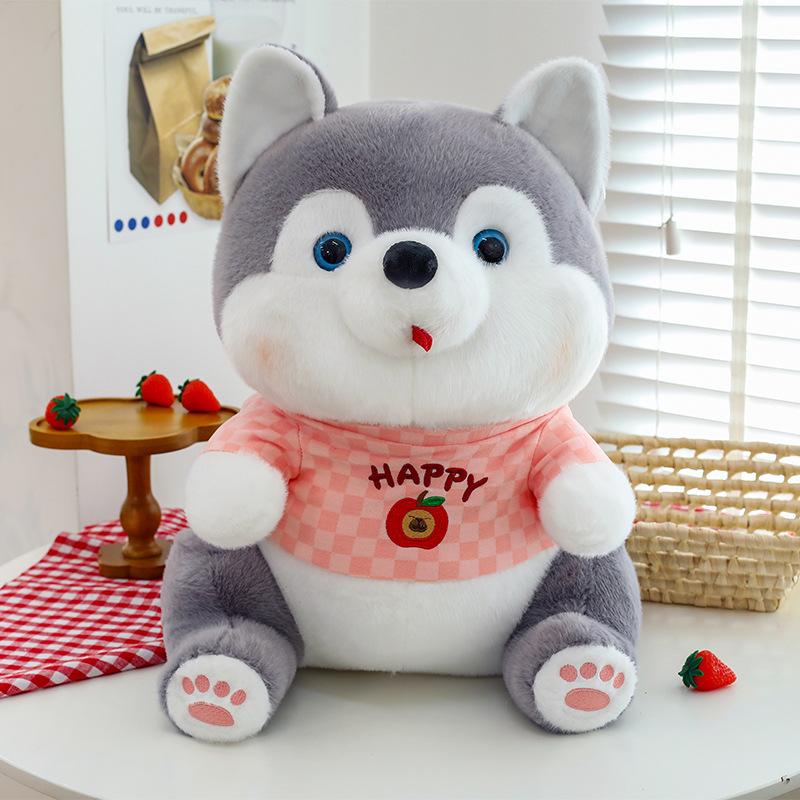 Cute fruit husky plush toy clawing doll doll children sleeping pillow apple shiba dog