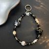 New Phone Chain Beaded Bow Cute Cat Charm Accessory Wrist Strap for Mobile