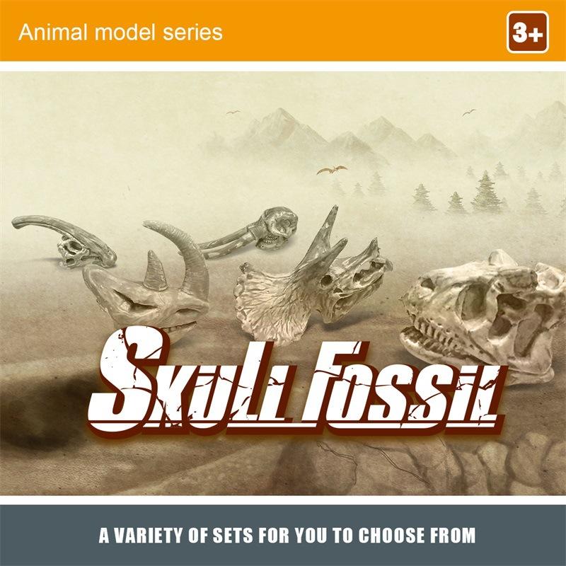 Simulation Mini Prehistoric Animal Dinosaur Skull Model Storage Box Set Children'S Toy Decorative Ornament