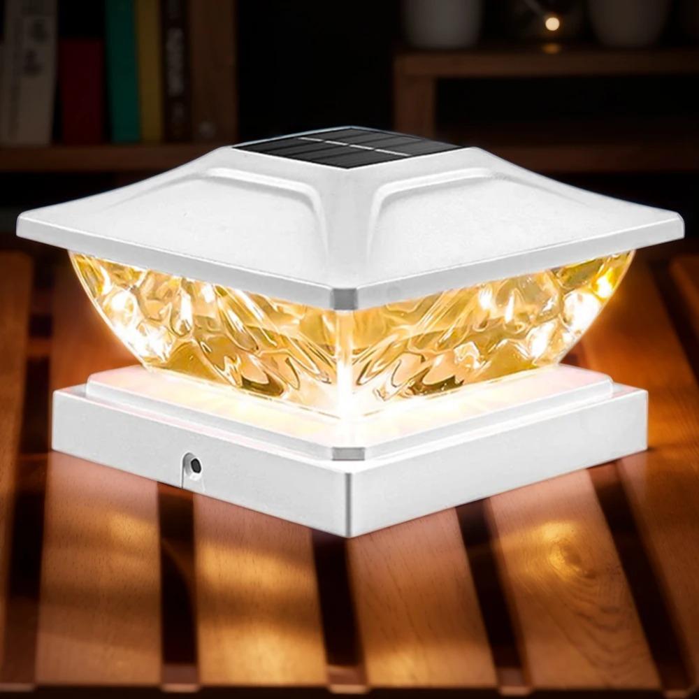 Solar Post Light Villa Column Lamp Fence Gate Pillar Head LED Lamp Waterproof Solar Outdoor Lights for Yard Patio Garden Decor