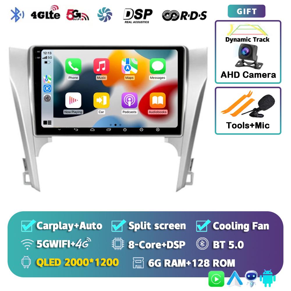 Android 14 Carplay Auto For Toyota Camry 7 XV 50 55 2011-2014 Car Radio Multimedia Video Player Navigation Stereo GPS No 2din 4G