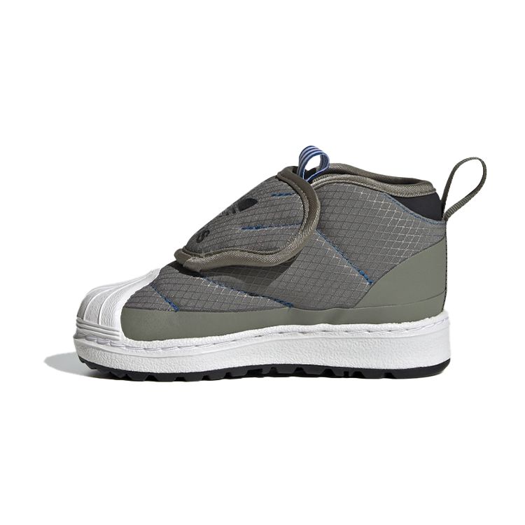 

Adidas Оригинальные кроссовки Superstar Series с круглым носком на липучке, теплые полусапожки для ходьбы, детские кроссовки, зеленые FW1106 20