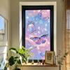 Window Privacy Film Stained Glass Flower Butterfly Decorative Window Sticker Heat Control Non-Adhesive Static Glass Cling for Home Bathroom Kitchen