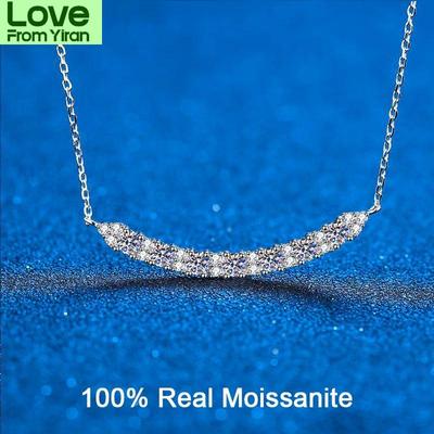 Collana 100% Vera Moissanite 0,7 Carati Diamante Brillante Sorriso Semplice Ciondolo Collana Per Donne Ragazze Matrimonio Festa Regalo Gioielli